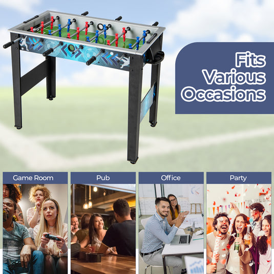Goplus Foosball Table, Freestanding Soccer Table Game with 2 Footballs