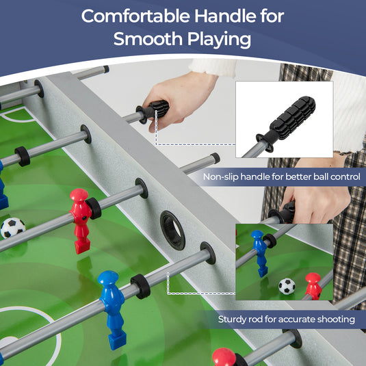 Goplus Foosball Table, Freestanding Soccer Table Game with 2 Footballs