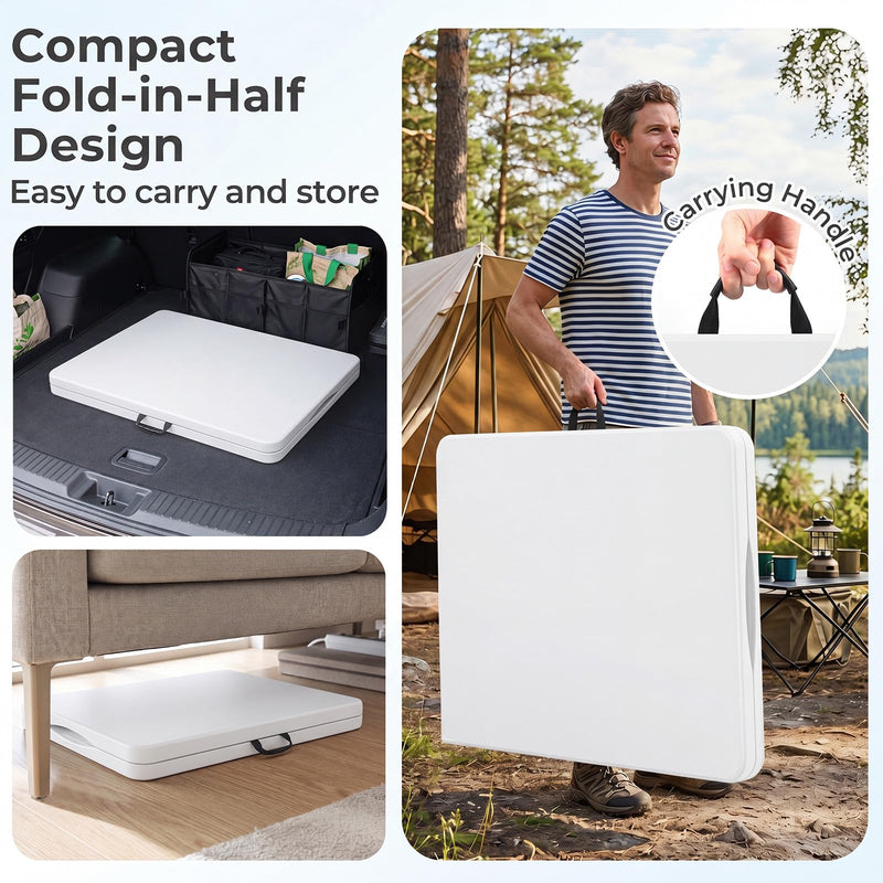 Load image into Gallery viewer, Goplus 6 FT Plastic Folding Table | Fold-in-Half Camping Table with Carry Handle