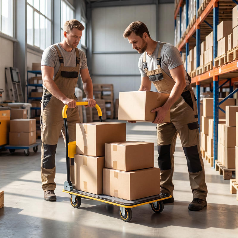 Load image into Gallery viewer, Goplus Folding Platform Cart Rolling Flatbed Cart Hand Platform Truck | 560 lbs Capacity