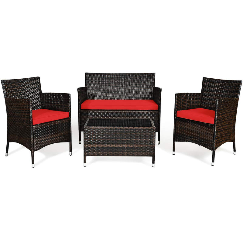 Load image into Gallery viewer, Goplus 4-Piece Rattan Patio Set