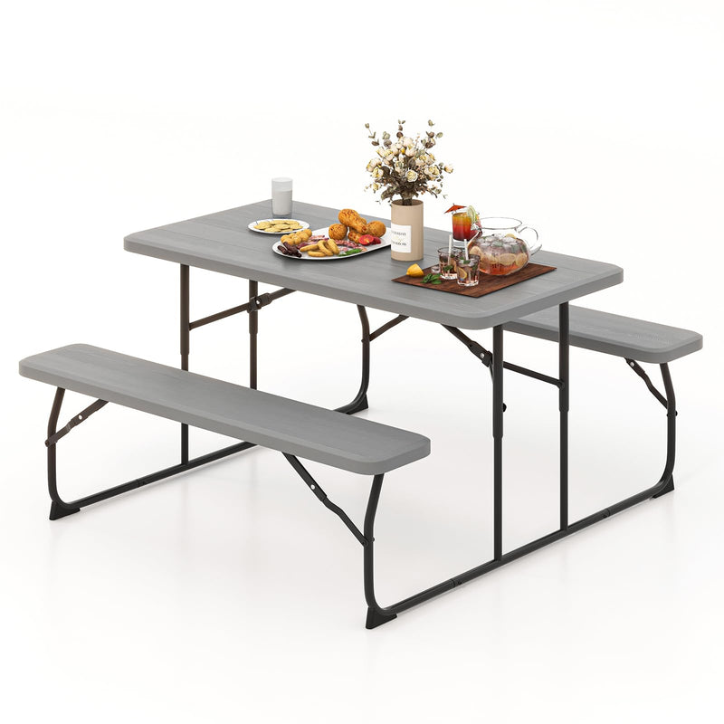 Load image into Gallery viewer, Goplus Foldable Picnic Table with Benches