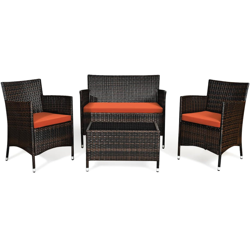 Load image into Gallery viewer, Goplus 4-Piece Rattan Patio Set
