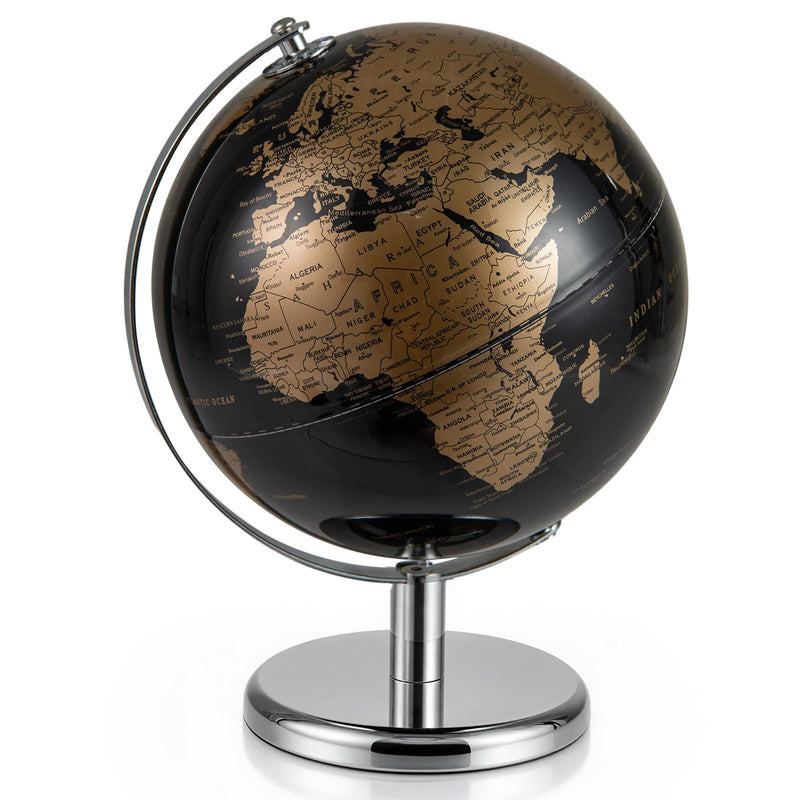 Load image into Gallery viewer, Goplus 8-Inch Metallic Black World Globe Educational Learning Toy
