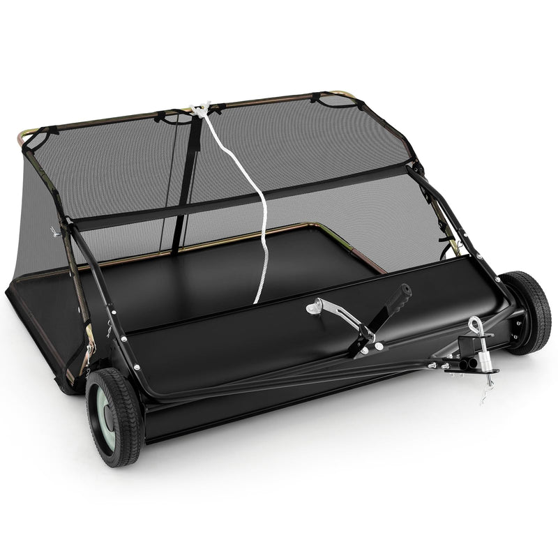 Load image into Gallery viewer, Goplus Lawn Sweeper Tow Behind with Large-Capacity Hopper Bag