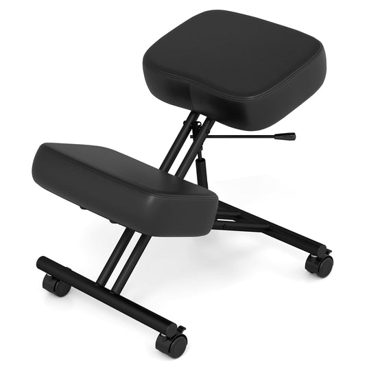 Goplus Upholstered Kneeling Chair with 4 Lockable Universal Wheels