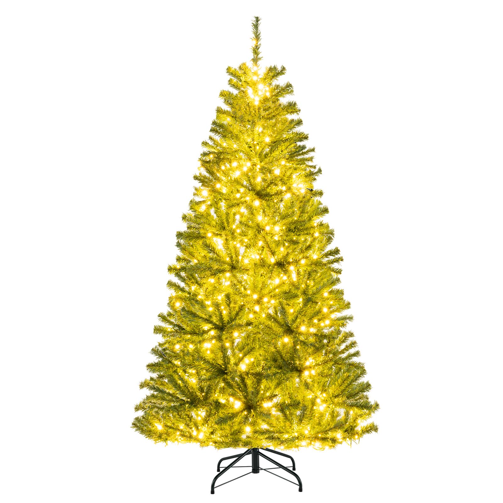 Goplus 6FT | 7FT | 8FT Pre-Lit Remote Control Artificial Christmas Tre ...