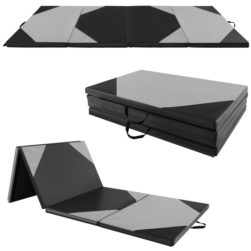 Load image into Gallery viewer, Goplus Folding Gymnastics Mat, 10’ x 4’ x 2’’ Thick Tumbling Mats with PU Leather, Hook & Loop Fasteners