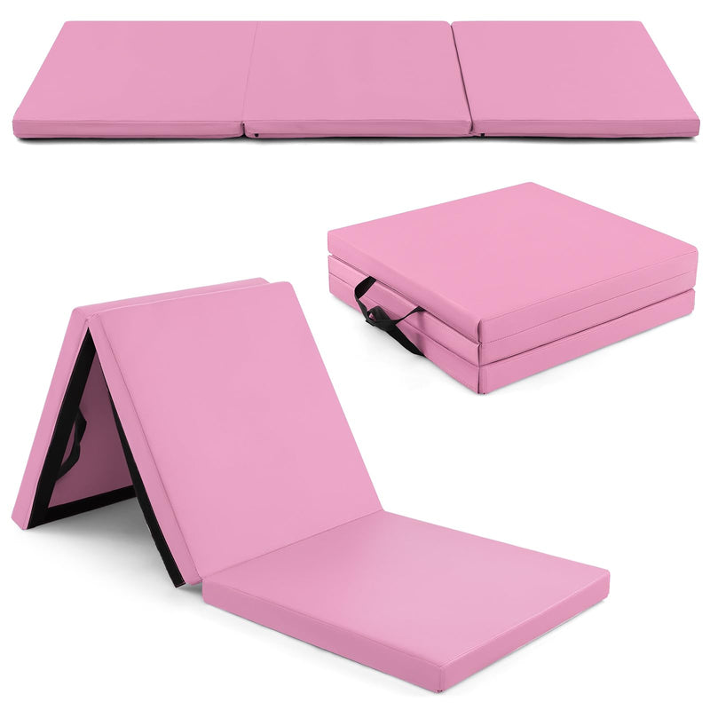 Load image into Gallery viewer, Goplus 6’ x 2’ x 2" Thick Tri-Fold Exercise Tumbling Mat w/Carrying Handles