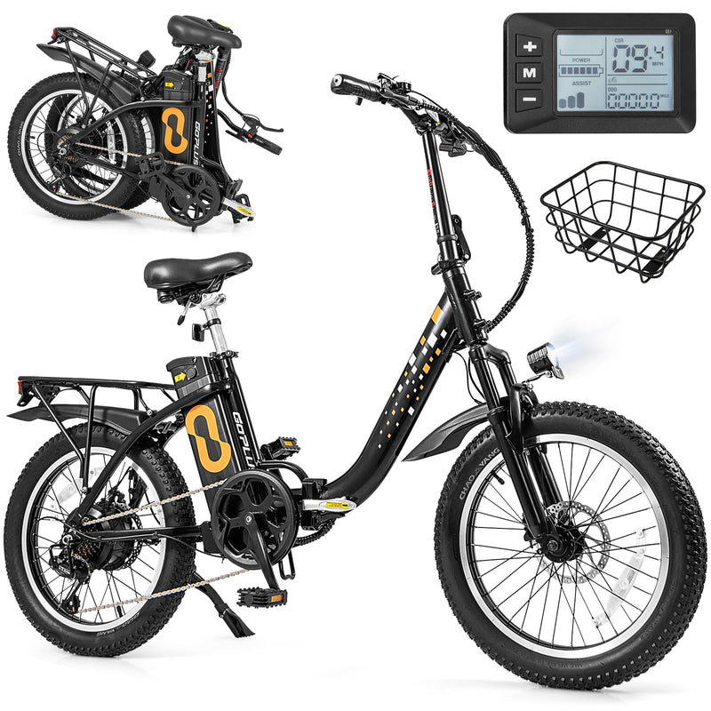 Load image into Gallery viewer, Folding Ebike with Basket 750W Brushless Motor (Peak 850W) for Adults