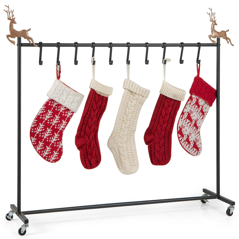 Load image into Gallery viewer, Goplus 10-Hook Christmas Stocking Holder Stand on Wheels