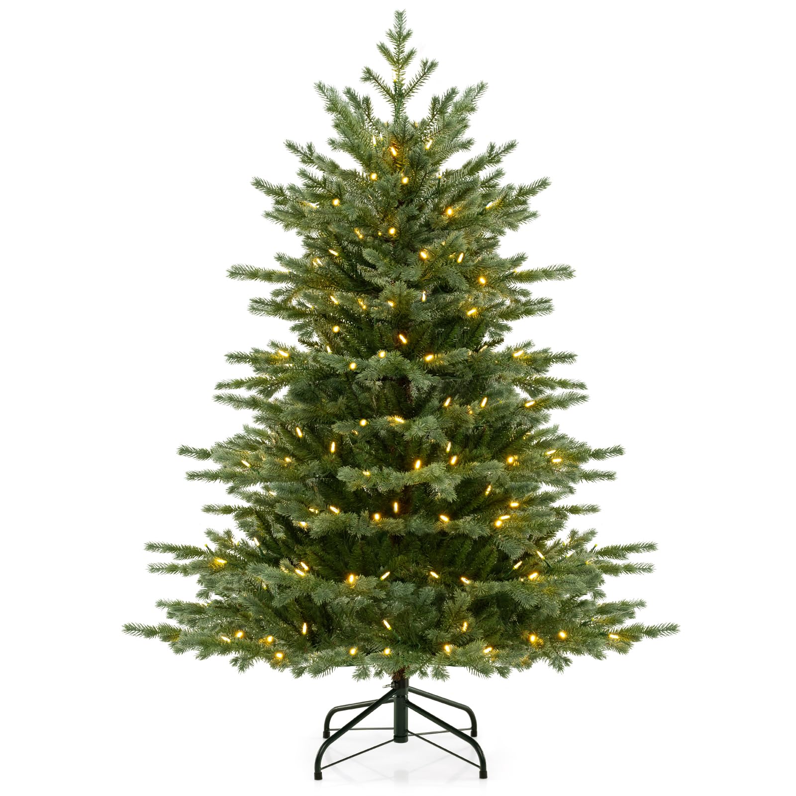Goplus 5ft / 6ft / 7ft Pre-Lit Artificial Christmas Tree with Lush PVC ...