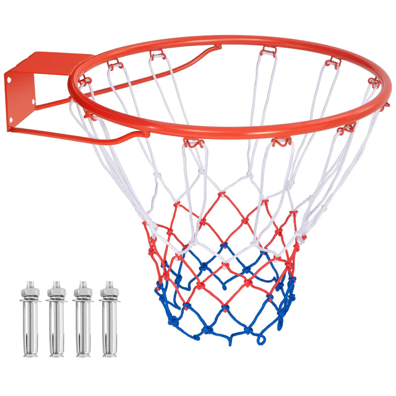 Load image into Gallery viewer, Goplus 18’’/15’’ Replacement Basketball Rim, Wall Door Mounted Basketball Hoop with All Weather Net