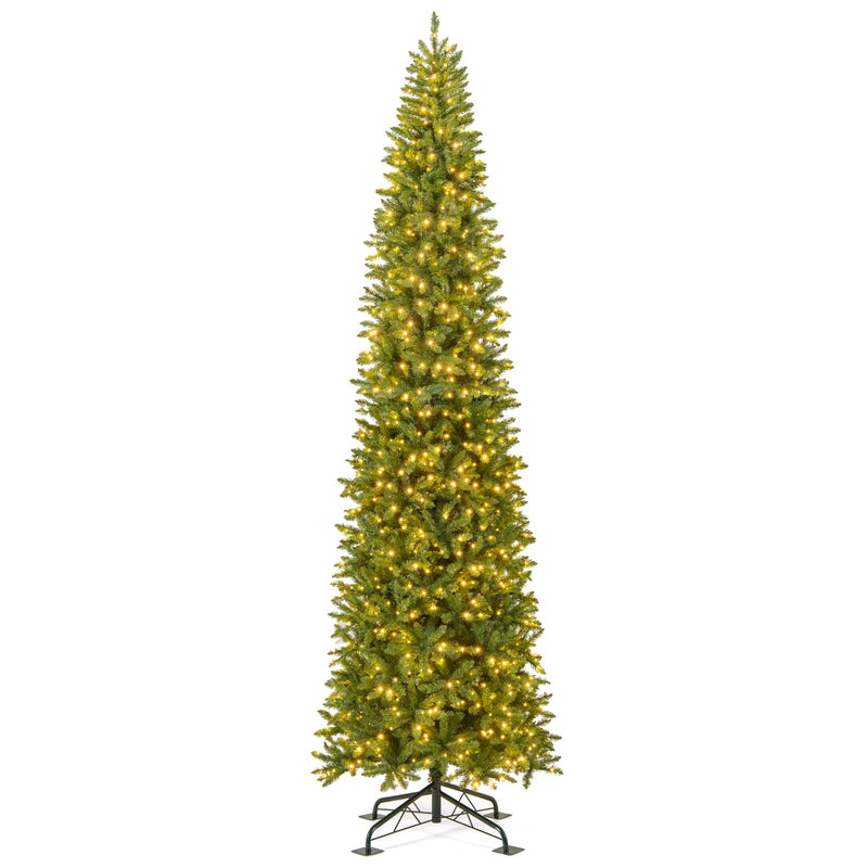 Load image into Gallery viewer, Goplus 12 FT Tall Pre-Lit Slim Pencil Christmas Tree | Holiday Party Decoration