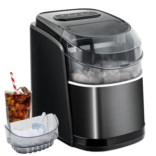 Countertop Ice Maker, 26.5 LBS/24H, 9 Cubes in 6 Mins, S/L Size, Self-Cleaning Function