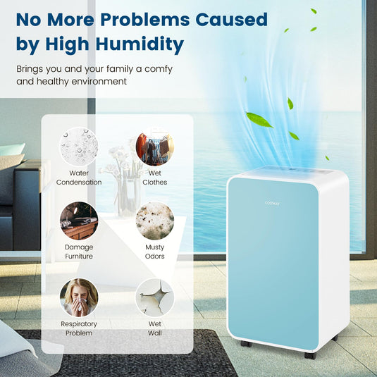 32 Pints/Day Portable Quiet Dehumidifier for Rooms up to 2500 Sq. Ft w/ Sleep Mode, 24H Timer