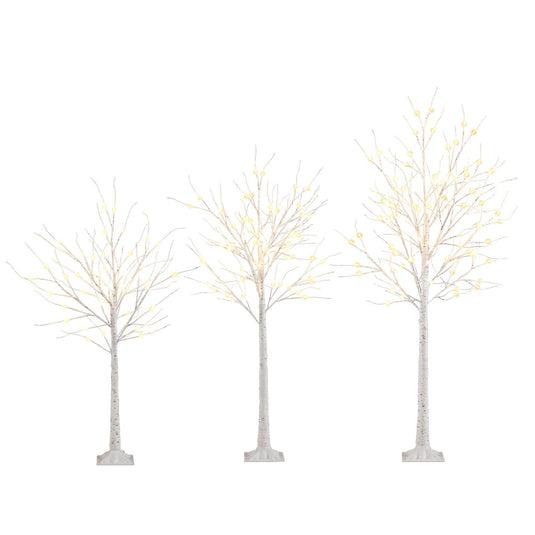 Goplus 4/5/6 FT Pre-Lit Artificial Christmas Trees with 216 Warm White LEDs ( Set of 3 )