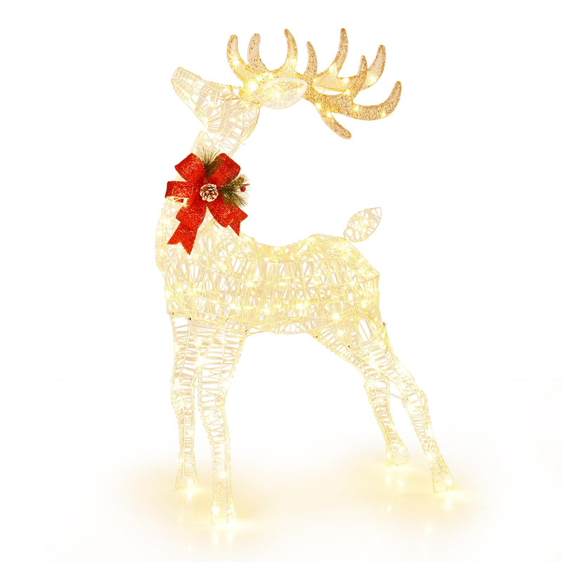 Load image into Gallery viewer, Goplus Lighted Christmas Reindeer | 4.4 FT Pre-Lit Xmas Holiday Decoration