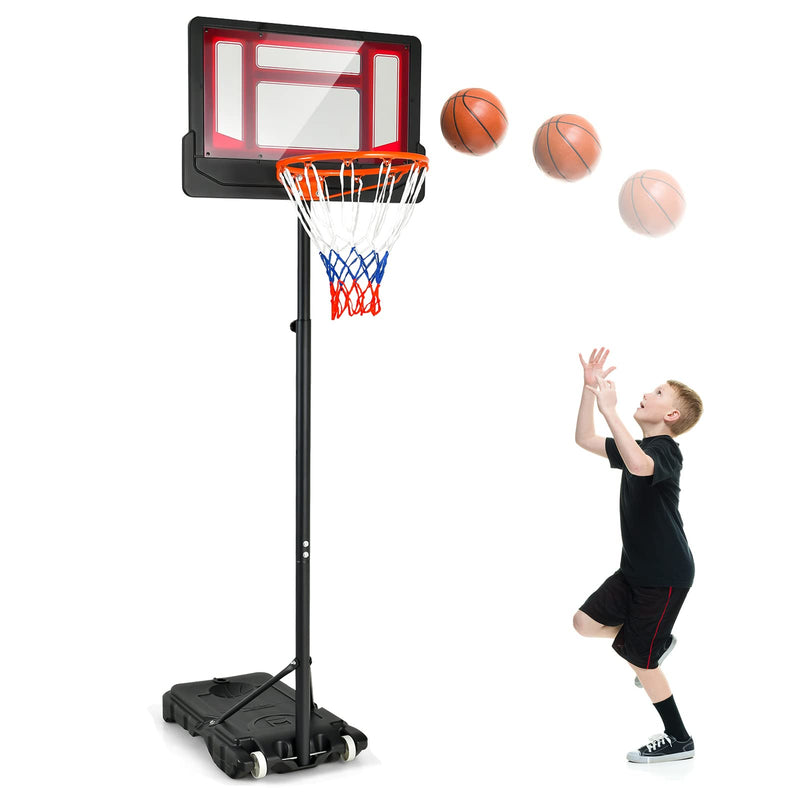 Load image into Gallery viewer, Goplus Portable Basketball Hoop, Basketball Goal with 4.3 FT-8.2 FT Adjustable Height
