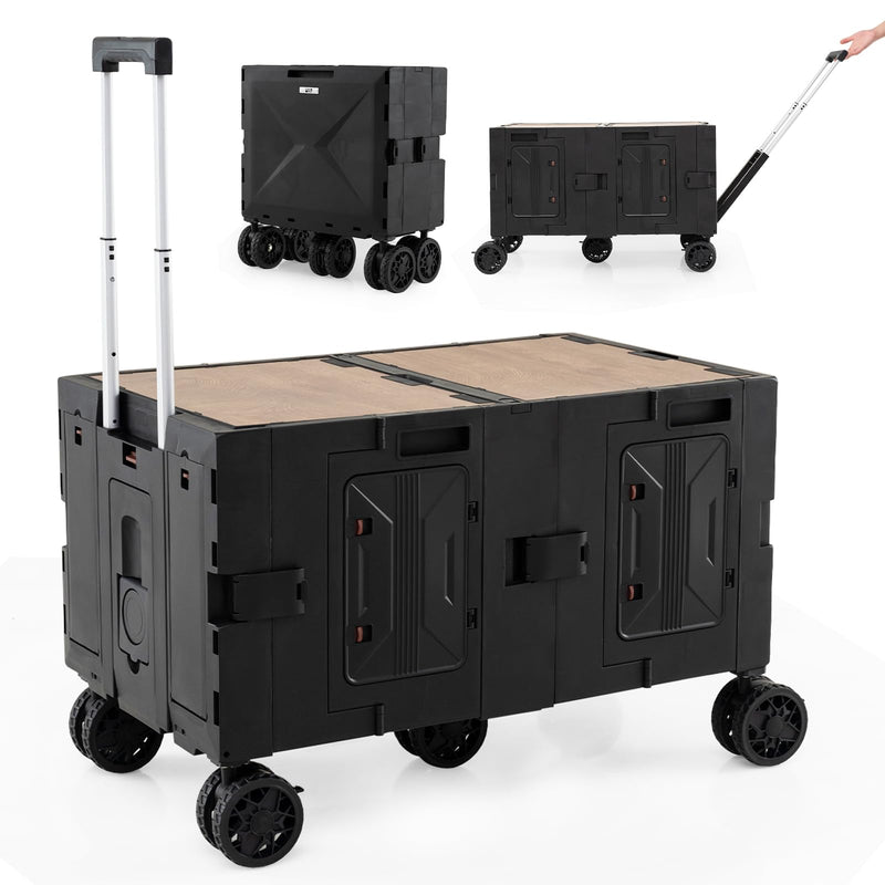 Load image into Gallery viewer, Goplus Portable Rolling Trolley Collapsible Cart for Grocery Shopping Camping & Travel