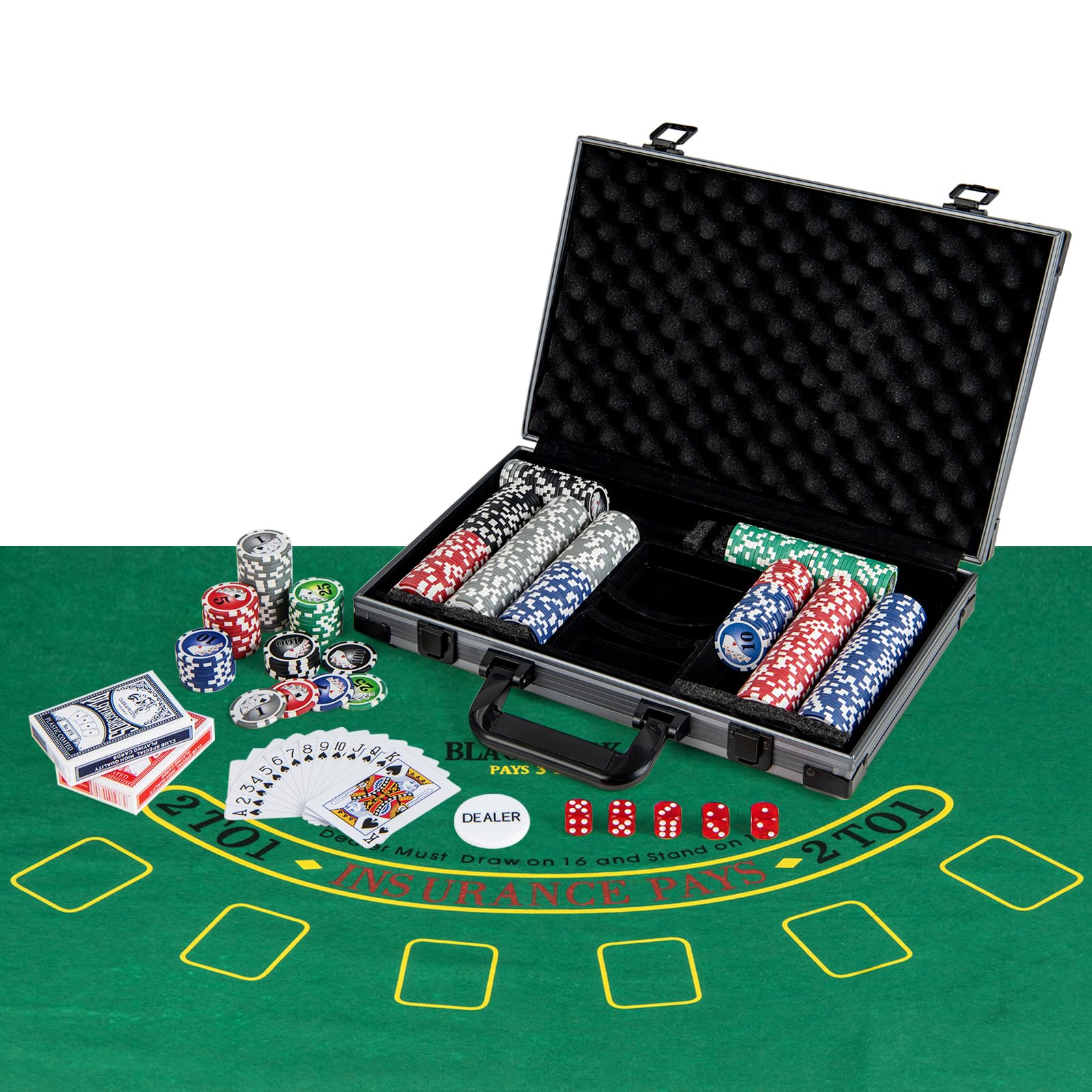Goplus Poker Chip Set, Casino Poker Chips with 400 PCS Chips, 6