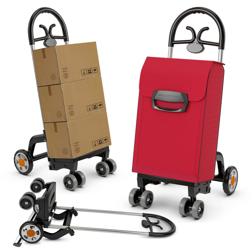 Load image into Gallery viewer, Goplus Folding Shopping Carts for Groceries with 6 Wheels, Heavy Duty Grocery Utility Cart