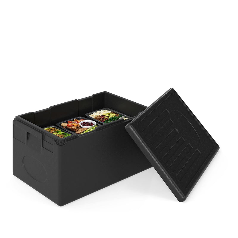 Load image into Gallery viewer, Goplus 49 Qt Top Load Stackable Hot Box w/Built-in Handles for Camping Catering Buffet