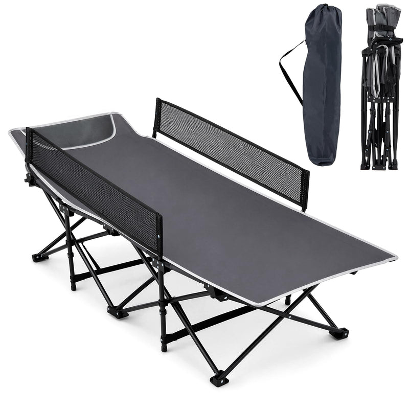 Load image into Gallery viewer, Goplus Foldable Kids Cot | Portable Travel Toddler Cot Bed with Guardrail for Outdoor Indoor
