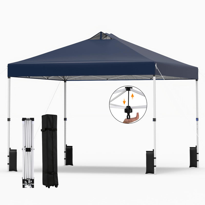 Load image into Gallery viewer, Goplus 10 x 10 FT Pop up Canopy Tent w/ 1 Button Push Sandbags & Roller Bag