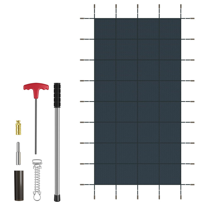 Load image into Gallery viewer, Goplus Safety Pool Cover, Fits 40FTx20FT Inground Swimming Pools, Rectangle Winter Leaf Pool Cover