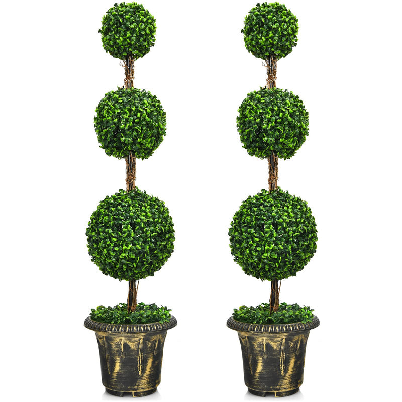 Load image into Gallery viewer, Artificial Boxwood Topiary Tree, Set of 2