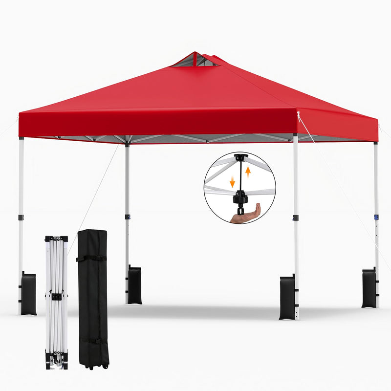 Load image into Gallery viewer, Goplus 10 x 10 FT Pop up Canopy Tent w/ 1 Button Push Sandbags & Roller Bag