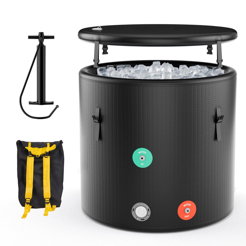 Load image into Gallery viewer, Goplus 79 Gal Ice Bath Tub for Athletes, Inflatable Cold Plunge Tub w/Multiple Layered, Lid, Pump