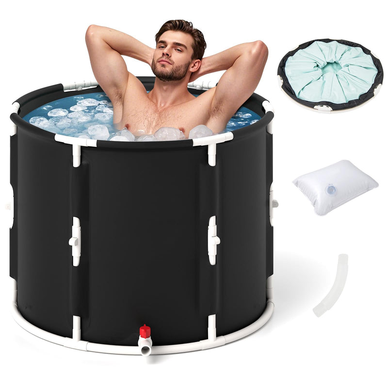 Load image into Gallery viewer, Goplus Foldable Ice Bath Tub for Athletes, Cold Plunge Tub w/Cover, Plunge Pool for Muscle Recovery Cold Water Therapy Training