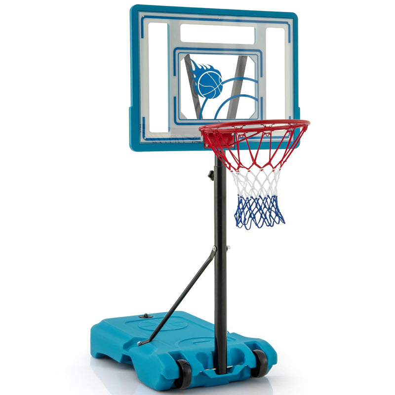 Load image into Gallery viewer, Goplus Basketball Hoop Outdoor, 3.8-4.4FT Height Adjustable Poolside Basketball Goal System
