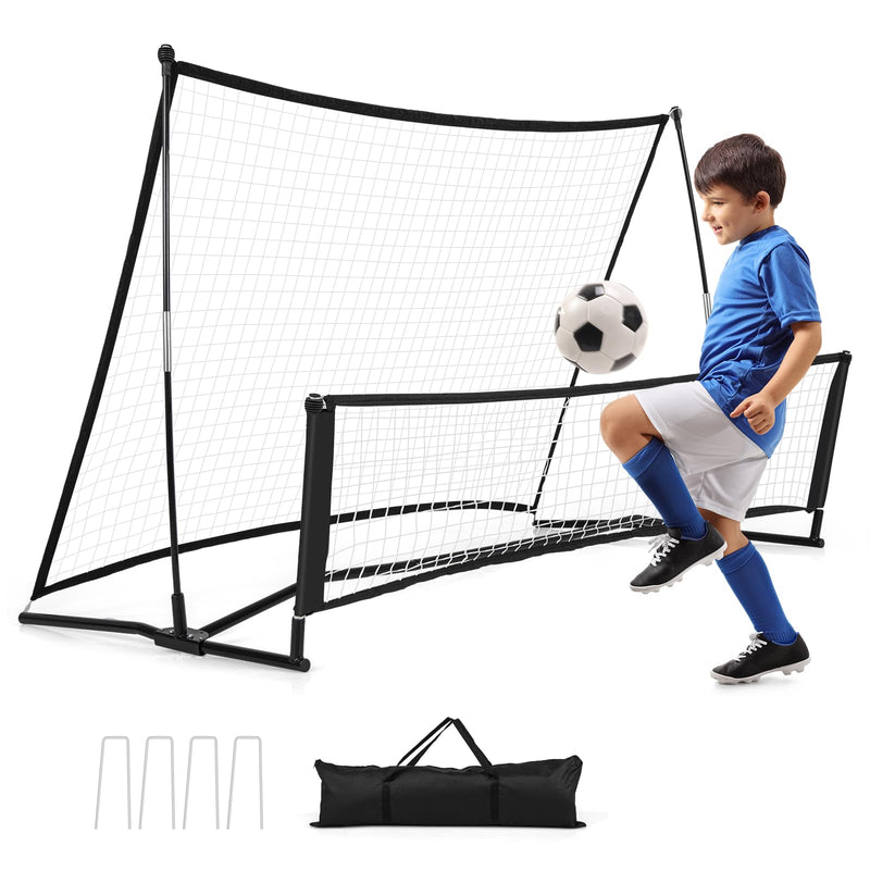 Load image into Gallery viewer, Goplus Soccer Trainer 80”x40”, 2-in-1 Soccer Rebounder Net with Carrying Bag