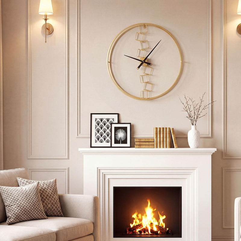 Load image into Gallery viewer, Goplus 27" Nordic Style Big Metal Wall Clock Battery-Operated Wall Decoration for Living Room