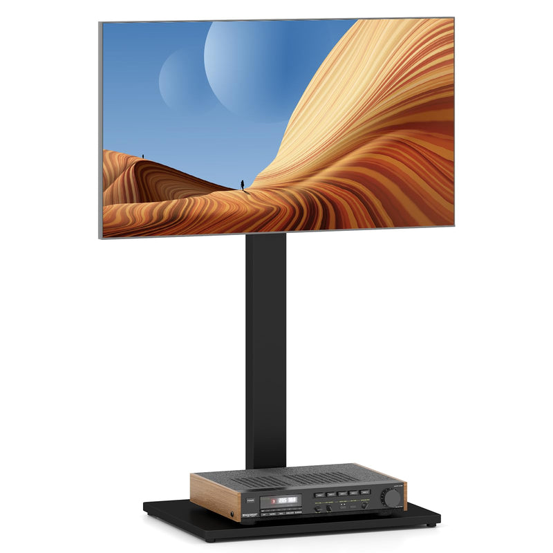 Load image into Gallery viewer, Goplus Universal TV Stand Table Top for 32-70 Inch TVs up to 110 lbs, Height Adjustable TV Mount Stand/Base with AV Shelf