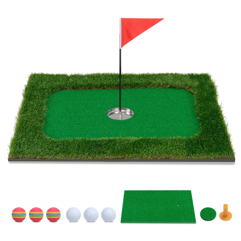 Load image into Gallery viewer, Goplus Floating Golf Green for Pool, Chipping Green Mat w/Hitting Mat, Golf Balls, Flag & Tee, Rectangle, 35.5" x 23.5"
