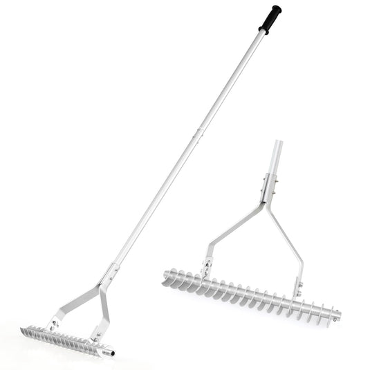 Goplus 20-Inch Thatch Rake for Cleaning Dead Grass loosening Soil