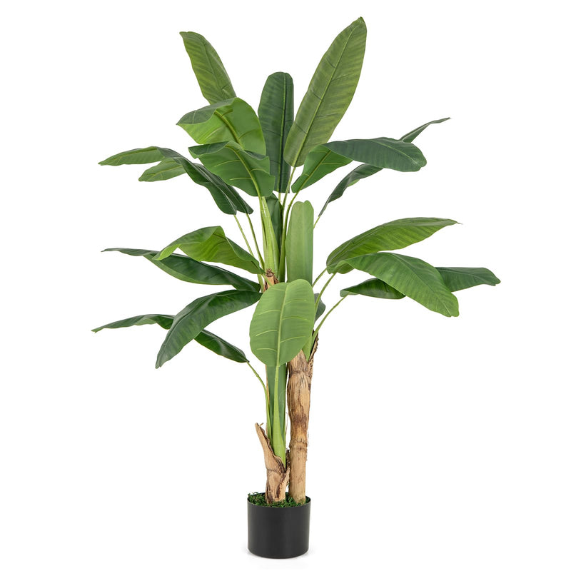 Load image into Gallery viewer, Goplus 5.3ft Tall Bird of Paradise Artificial Plant, Fake Tropical Palm Tree in Nursery Pot