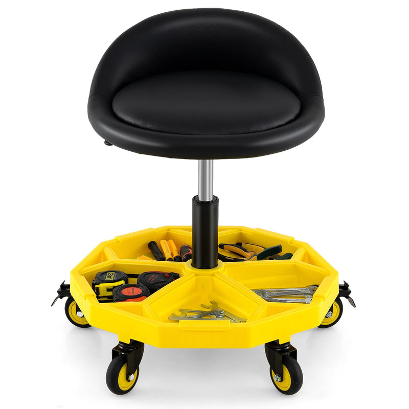 Load image into Gallery viewer, Goplus 20”-25” Height Adjustable Mechanic Stool w/Magnetic Tool Tray