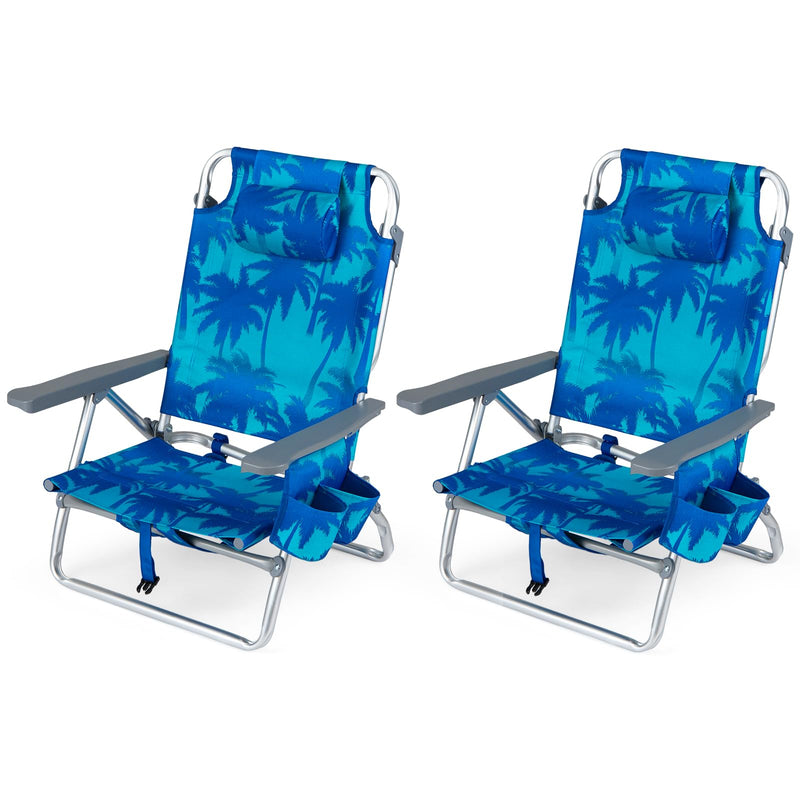 Load image into Gallery viewer, Goplus Beach Chairs Portable Folding Backpack Recliners(2/4)