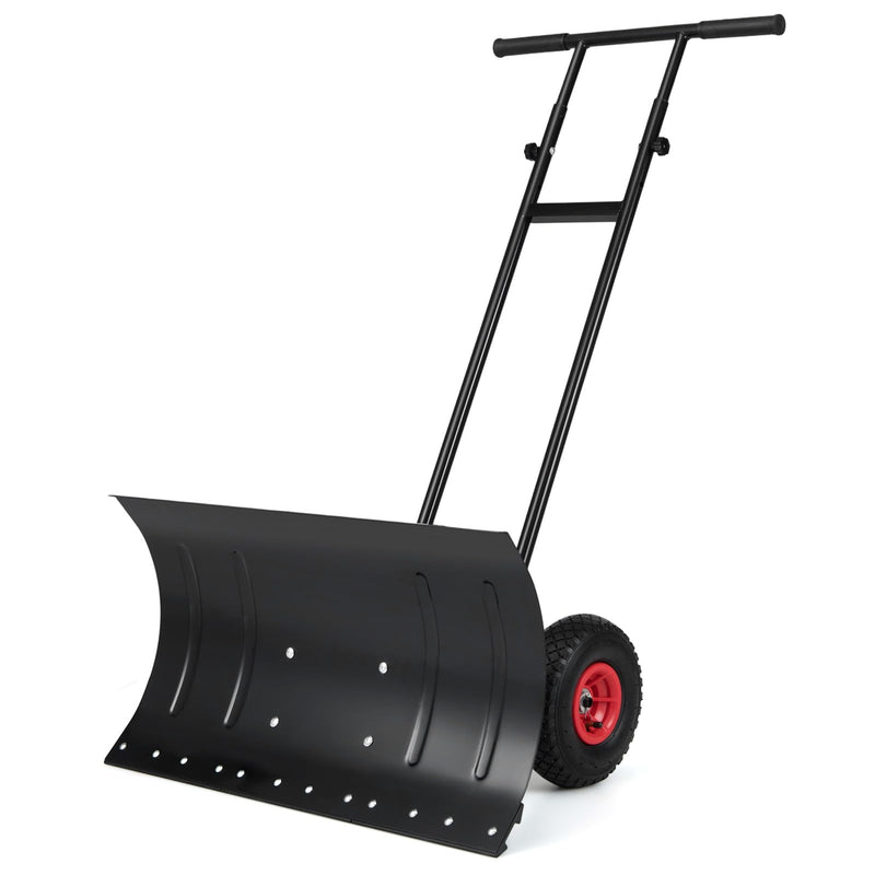 Load image into Gallery viewer, Goplus Ergonomic Snow Pusher w/ 29"x16" (W x H) 7-Position Angled Blade