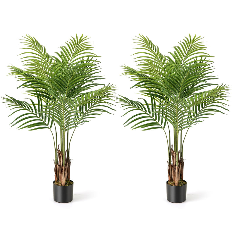 Load image into Gallery viewer, Goplus 4.2FT Tall Artificial Palm Tree with 12 PEVA Leaves (2 Pack)
