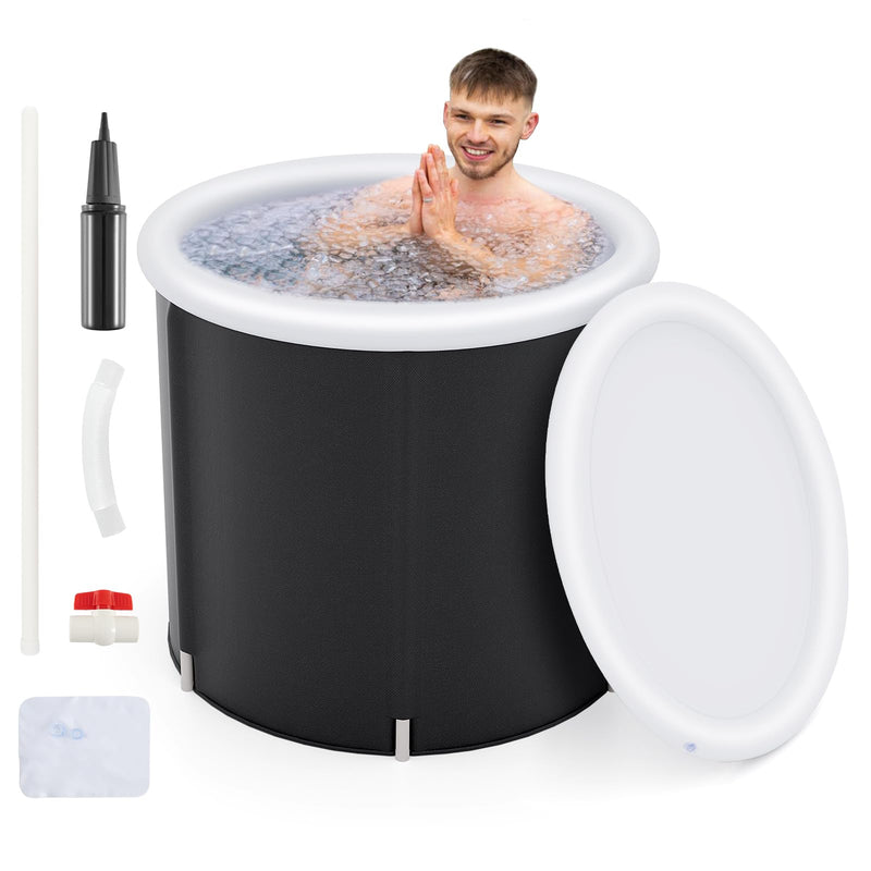 Load image into Gallery viewer, Goplus Inflatable Ice Bath Tub, Portable Cold Water Therapy Tub w/Cover, 6 Sturdy Support Rods, Inflator