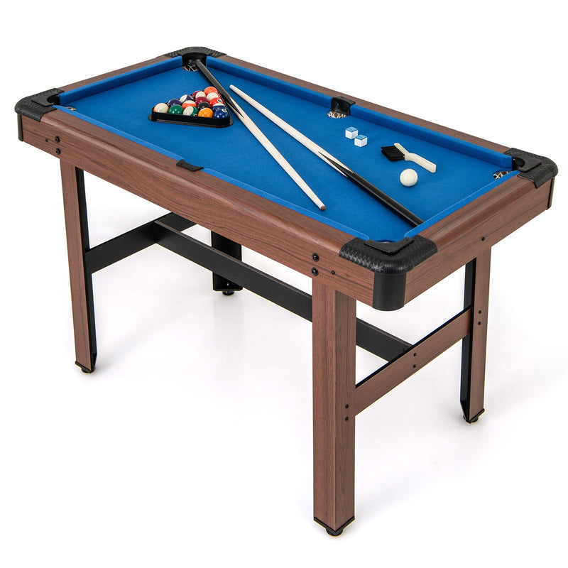 Load image into Gallery viewer, Goplus 48” Pool Table, Wooden Billiards Table w/ 2 Cue Sticks, 16 Balls, 2 Chalks, Triangle, Brush
