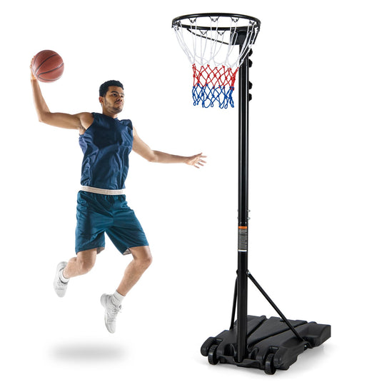 Goplus Portable Basketball Hoop Outdoor, Height Adjustable Basketball Goal System with Fillable Base & 2 Smooth Wheels