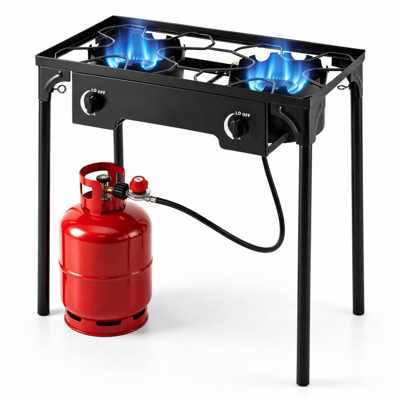 Load image into Gallery viewer, Goplus Outdoor Dual Burner Gas Stove | 160,000 BTU High Pressure