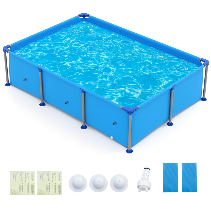 Load image into Gallery viewer, Goplus 8.5' x 6' x 26" Rectangle Metal Frame Pool Set Above Ground Swimming Pool